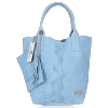 GEANȚĂ DIN PIELE shopper bag Vittoria Gotti albastru deschis B23